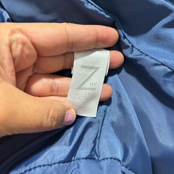 Z By Zella Women's Puffer Jacket Blue Small Full Zip Long Sleeve Mock Neck - Picture 7 of 9